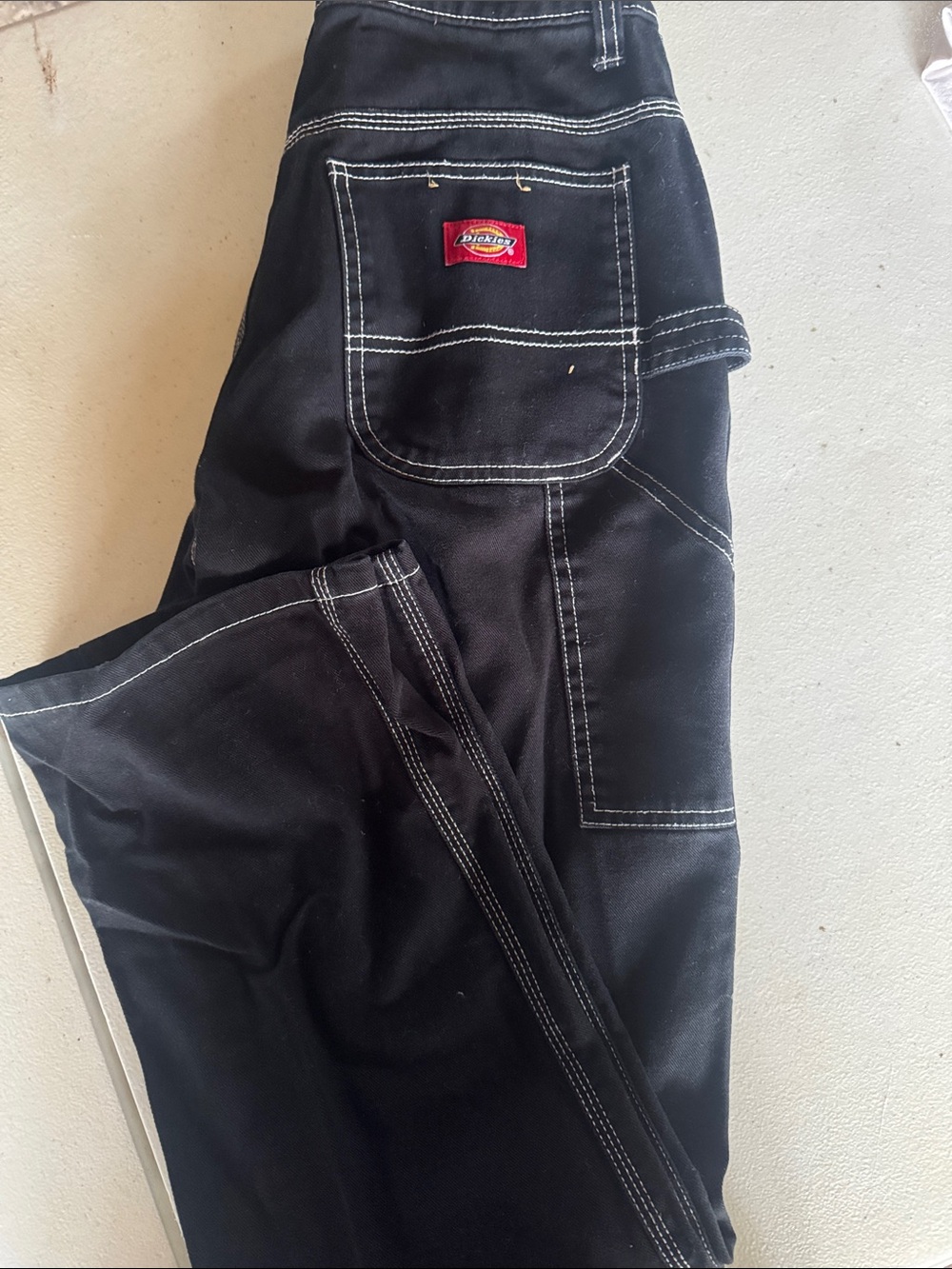 Dickies Black Relaxed Carpenter Jeans with Contrast Stitching